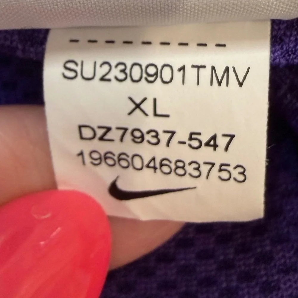 Nike LSU Tigers Dri-FIT Mesh Performance Shorts Mens XL Purple NWOT DZ7937-547